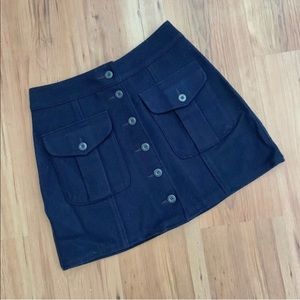 Vintage wool Abercrombie navy cargo mini skirt